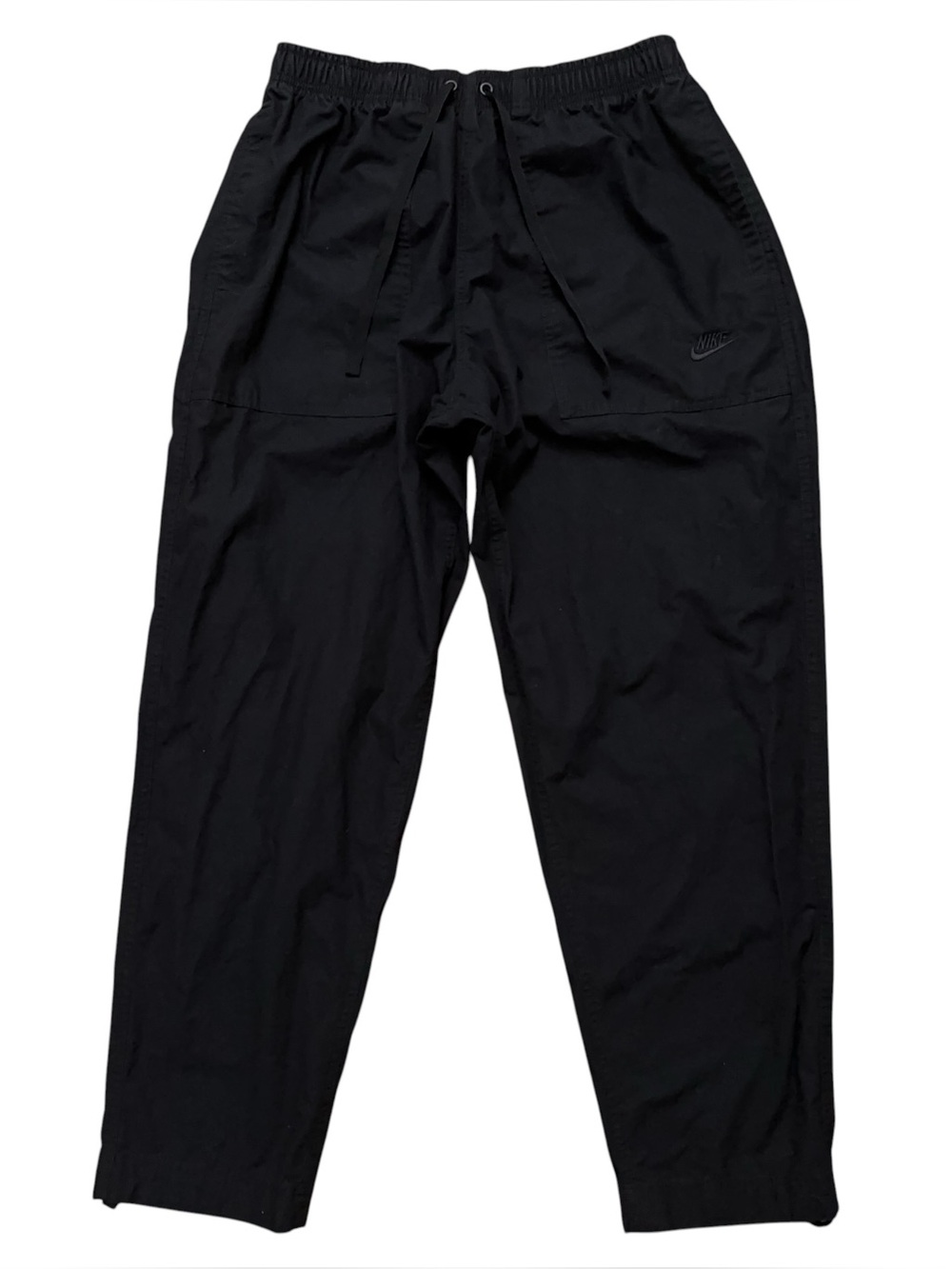 Nike Club Barcelona Woven Pants Mens Size M Drawstring Ankle Strap Black